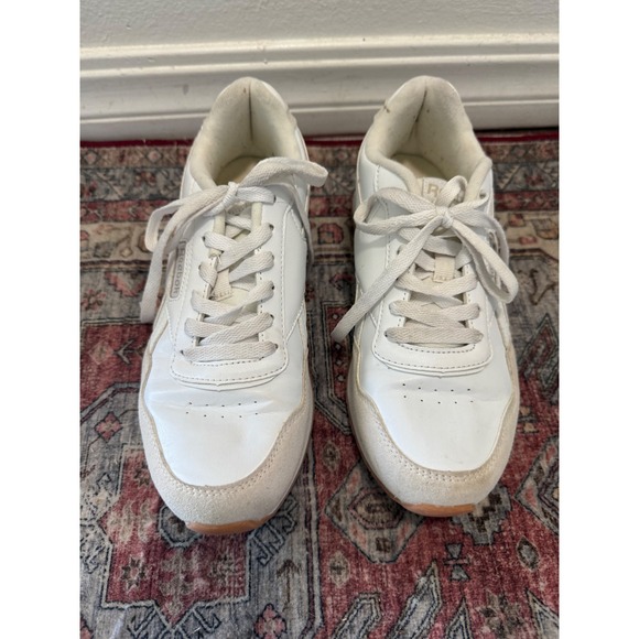 Reebok Shoes - Reebok Royal Glide Womens White Beige Suede Gum‎ Sole Sneakers Size 8 FFC0119598